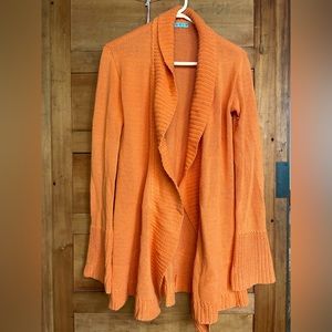 Orange cotton sweater coat